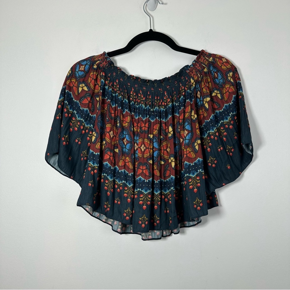 Farm Rio Off Shoulder Printed Butterfly Blouse Size XS (P) - Picture 2 of 5